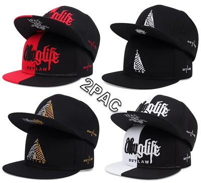 Gorra de béisbol 2Pac Outlaw Thug Life Snapback Hip-Hop Tupac Shakur Rap Legend Hat Foto 1 de 4