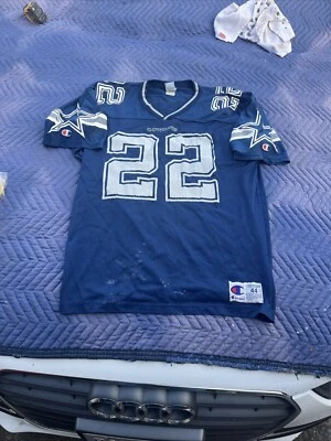 Camiseta de fútbol americano vintage de los Dallas Cowboys Emmitt Smith Champion talla 44 GRANDE AÑOS 90 Foto 1 de 4