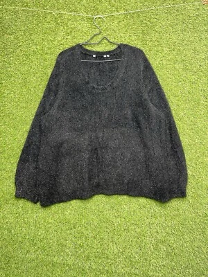 Suéter Soft Surroundings Mujer XL Negro Pila Tejido Cuello Redondo Grande Nylon Foto 1 de 4