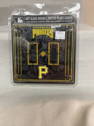 MLB Pittsburgh Pirates Art-Glass Double Switch Plate Cover New Cover