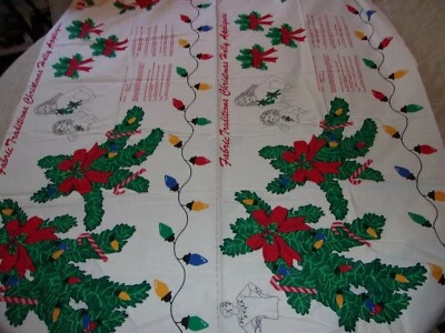 Paneles de tela de Navidad cinta bastón de caramelo acebo cuerda luz instrucciones apliques Foto 1 de 4