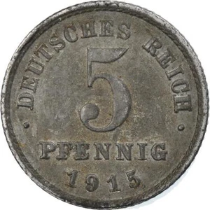 German Empire 5 Pfennig Coin | Deutsches Reich | Wilhelm II | KM19 | 1915 - 1922 - Picture 1 of 12