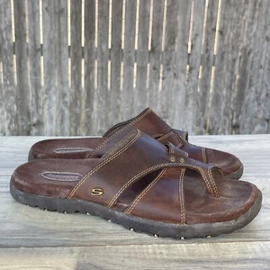 Vintage Skechers Jammers Sandals Women 9 Brown Leather Y2K Slip On Chunky Soles - Picture 1 of 12