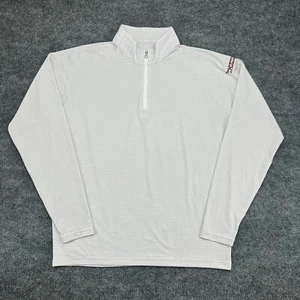 Holderness and Bourne Jacket Mens Medium Gray White 1/4 Quarter Zip Stewart Golf - Picture 1 of 11