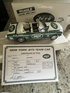 NY Jets 1966 Ford Mustang Convertible Diecast NFL Team Car Danbury Mint Rare - Picture 1 of 8