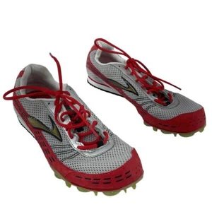 Zapatillas deportivas Brooks Nerve LD para hombre 6,5 gris/rojo con clavos usadas - Imagen 1 de 8
