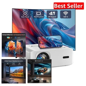 4K Smart Projector with Auto Focus & WiFi 6 - Immersive Home Theater Experience - Picture 1 of 9