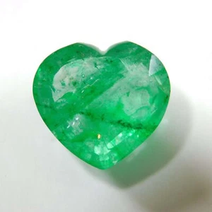 Heart Cut Natural Green Emerald 9.63 Ct CERTIFIED Earring Size Loose Gemstone - Picture 1 of 13