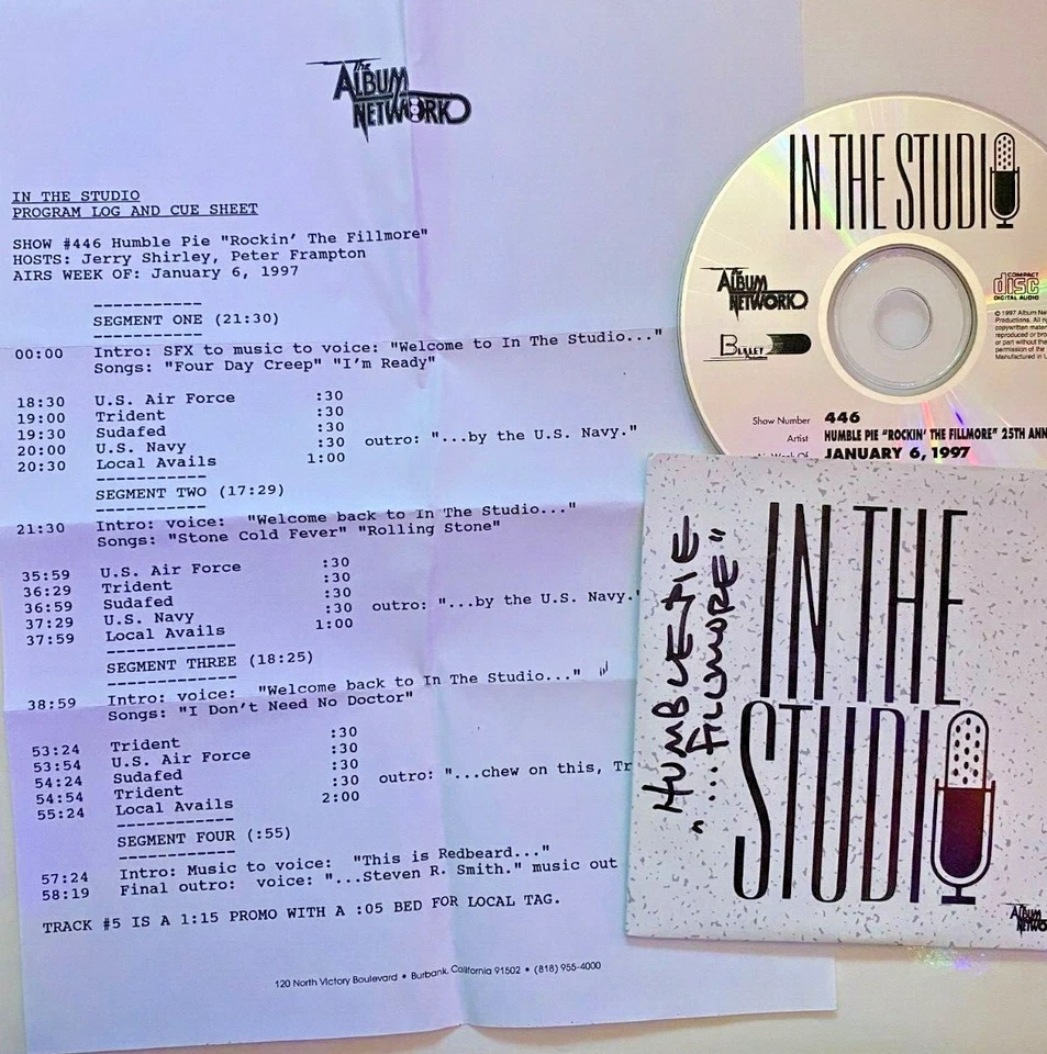 RADIO SHOW 1/6/97  IN THE STUDIO: HUMBLE PIE 'ROCKIN THE FILLMORE', 5 TUNES - Image 1 of 1