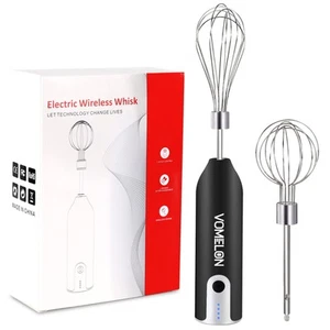 Hand Mixer Whisk| Wireless Rechargeable Handheld Egg Beater with 2 Stainless ... - Picture 1 of 8