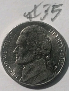 Moneda de níquel P Jefferson 2003 con duplicación en el reverso. ¿Doblar máquina?? - Imagen 1 de 11