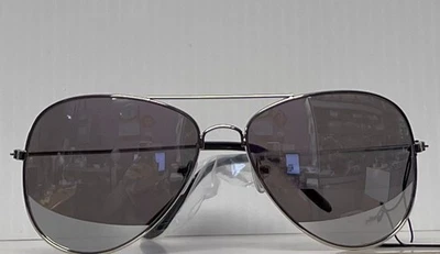 Gafas de sol piloto súper negras espejo hombres mujeres moda marco UV400 plateado Foto 1 de 4