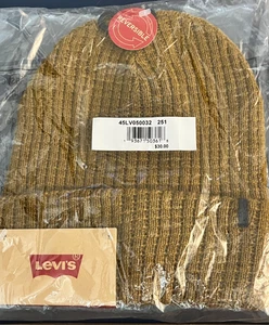 Levi's Herren Two-in-One Wende Waffel Strick Beanie - hellbraun - Bild 1 von 3
