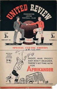 Manchester United gegen Preston North End (FA Cup) 1947/1948 - Fußballprogramm - Bild 1 von 1
