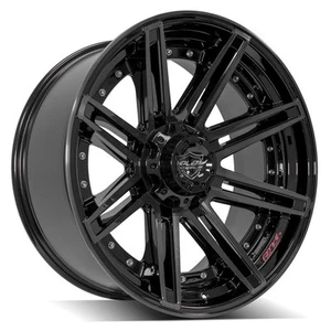 22x10 4PLAY 4P08 Gloss Black Brushed Face Wheel 5x5/5x5.5 (-24mm) - Picture 1 of 7