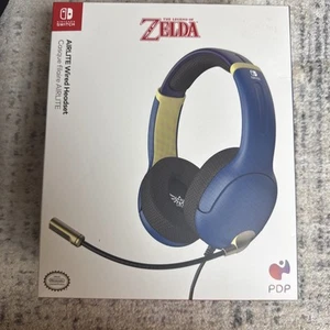 Zelda/Hyrule Blue PDP - AIRLITE Wired Gaming Headset For Nintendo Switch NEW - Picture 1 of 2