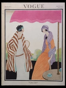 VOGUE JULY Ist  1922 - HELEN DRYDEN, MARTY, LANVIN, VIONNET, DOUCET - Picture 1 of 2