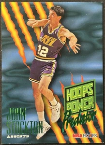 John Stockton 1995 NBA Hoops Power Predator Card #P-8 Utah Jazz HOF - Picture 1 of 2