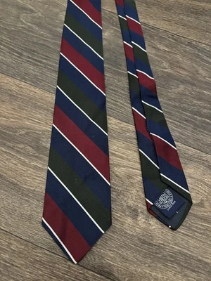 Vintage años 50 era J. "Corbata de seda a rayas Press The Beaufort Knot England 52"" Repp" Foto 1 de 4