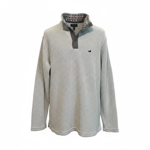 Southern Marsh Sweater Mens Size M Pawleys Rope Gray Pullover Mock Neck Snap - Picture 1 of 12