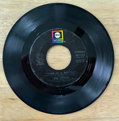 JIM CROCE TIME IN A BOTTLE  7" 45 rpm RECORD ABC 1972 Foto 1 de 2