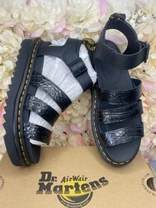Sandalias de plataforma Dr Martens Blaire con estampado de cocodrilo salvaje de cuero bronce talla 9 RARAS - Imagen 1 de 5