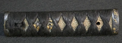 Antiguo Wakizashi Tanto japonés 秋草 Akikusa Fuchikashira Tsuka mango período Edo Foto 1 de 4