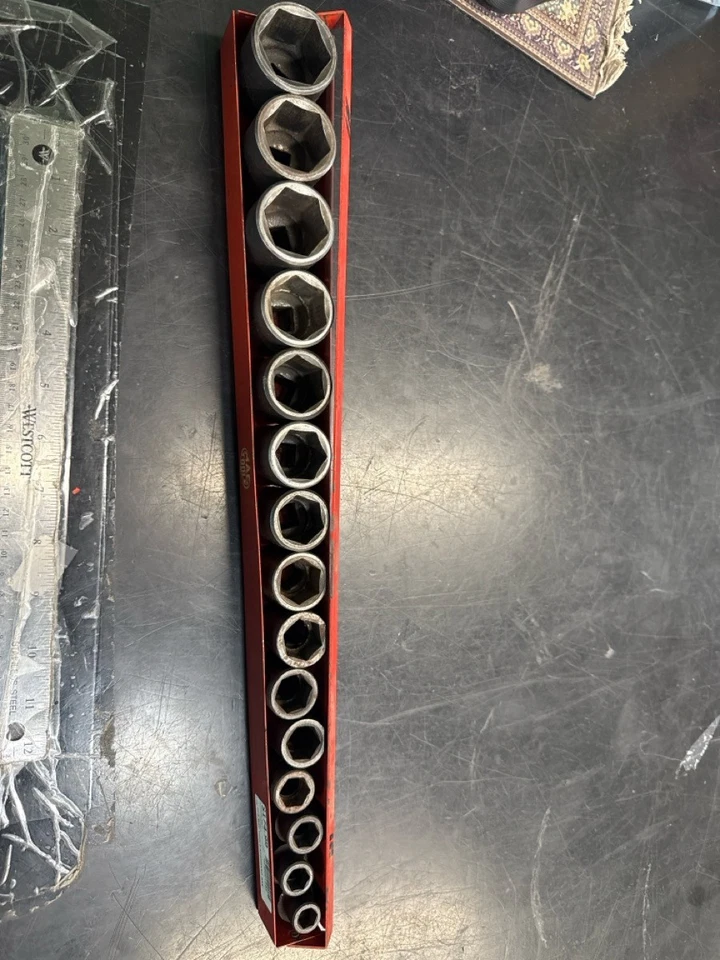 (15) Pcs MAC Tools Standard 1/2" Impact Socket Set 3/8-1 1/4" USA (HPB021492) - Image 1 of 1