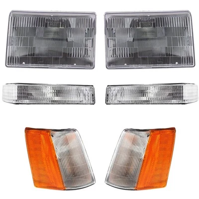 Headlight Kit For 97-98 Jeep Grand Cherokee 6Pcs Corner Light Turn Signal Light - Image 1 of 4