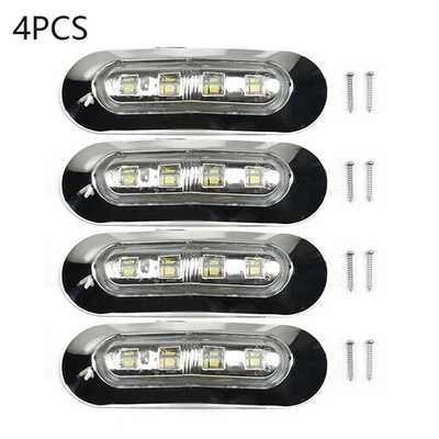 4X Marine Boat LED Courtesy-Light-Cabin Deck Walkway Stair Light White 12V -24V - Image 1 of 4