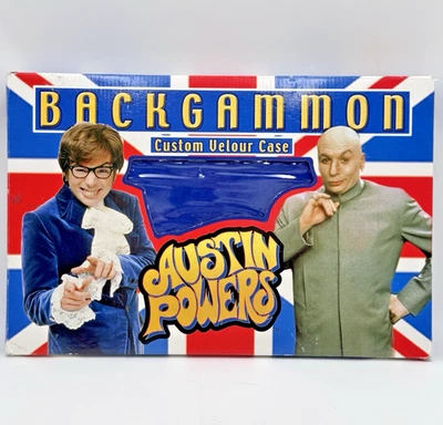 AUSTIN POWERS Backgammon Blue Velour Soft Dr. Evil 2002 Game Toy USAopoly  READ - Image 1 of 4
