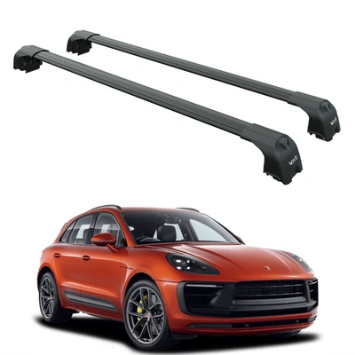 Barras transversales de techo de aluminio negro para Porsche Macan (95B) 2014-2025 Foto 1 de 4