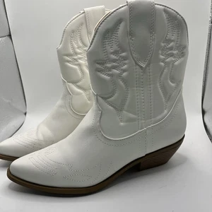 Soda Cowboystiefel Damen 8 weiß bestickt Kunstleder - Bild 1 von 8