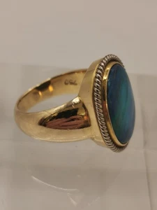 Goldring Ring Gelbgold Gold 750 (18K) mit tollem Opal, Ring Ø 16 mm 9,2 g (300) - Bild 1 von 7