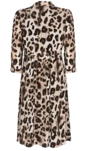 Mint Velvet dress Safari Animal Leopard Audrey button down Brown Uk 8 S - Picture 1 of 11
