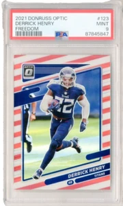Derrick Henry 2021 Donruss Optic Red & White Striped CASE HIT Titans SSP PSA 9 - Picture 1 of 2