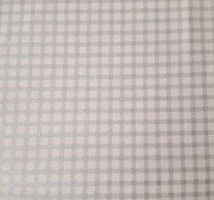 High Contrast BTY Laura Berringer Marcus Brothers Silver Metallic Plaid White - Picture 1 of 3