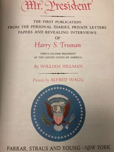 L@@K 1952 Harry S Truman Mr. President Book by William Hillman with Error Slip - Picture 1 of 5