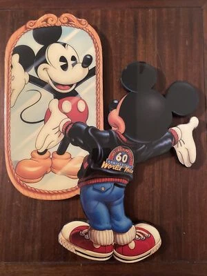 PLACA DE PARED DISNEY MICKEY MOUSE 60 ANIVERSARIO GIRA MUNDIAL 1928 - 1988 18" Foto 1 de 4
