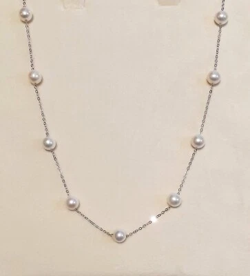 Collana Donna MIKIKO MD0989O4FBBI065 In Oro Bianco E Perle 6,5-7 mm - Immagine 1 di 2