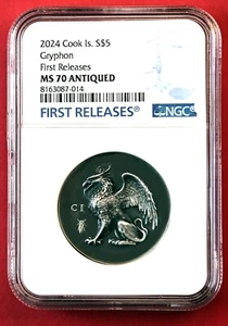 2024 Cook Islands GRYPHON, 1 oz. Silver High Relief NGC MS70 Box/COA-Free Ship - Picture 1 of 6