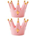  2 Count Jewelry Plate Crown Candle Votive Adornment Candlestick Tray