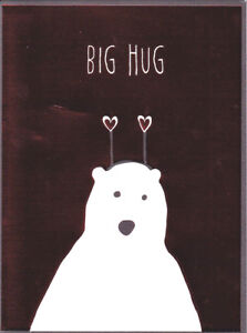 PAPYRUS VALENTINES CARD NIP MSRP $4.95 BEAR HUG CARD (N8)