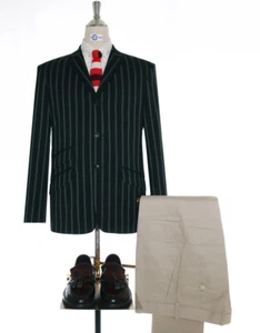 Boating Blazer | Black and Green Striped Blazer - Picture 1 of 6