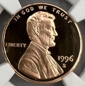 1996 S Lincoln Memorial Cent NGC PF 70 RD ULTRA CAMEO  BLUE FLAG Label ✅ 🔥 - Picture 1 of 2