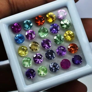 5x5 mm 10 Pcs Natural CERTIFIED Untreated Sapphire Round Cut Loose Gemstone Lot - Picture 1 of 11