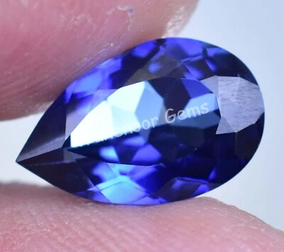 3.80 Ct Natural Royal Blue Sapphire Pear Stunning Certified Flawless Gemstone - image 1 of 4