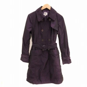 ARMANI COLLEZIONI TRENCH COAT BELT LOGO BUTTON 44L PURPLE FT Used 6d805a07fe4711 - Picture 1 of 8