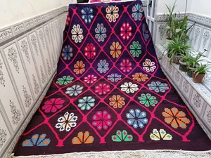 Moroccan Handmade Vintage Rug Wool Tribal Berber Pink  Azilal Carpet - Picture 1 of 8