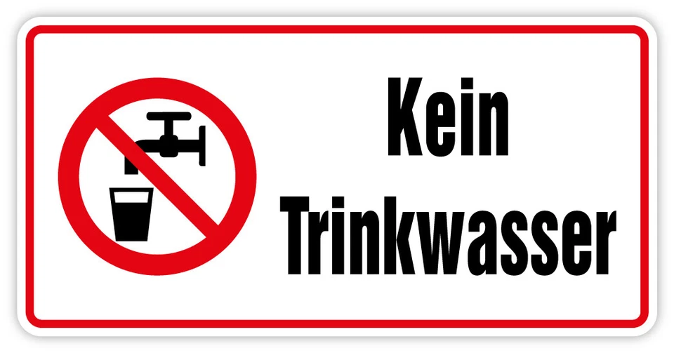 MBS-SIGNS ® Aufkleber Verbotszeichen „Kein Trinkwasser“ Kombi Folie ISO 7010 | Größe wählbar